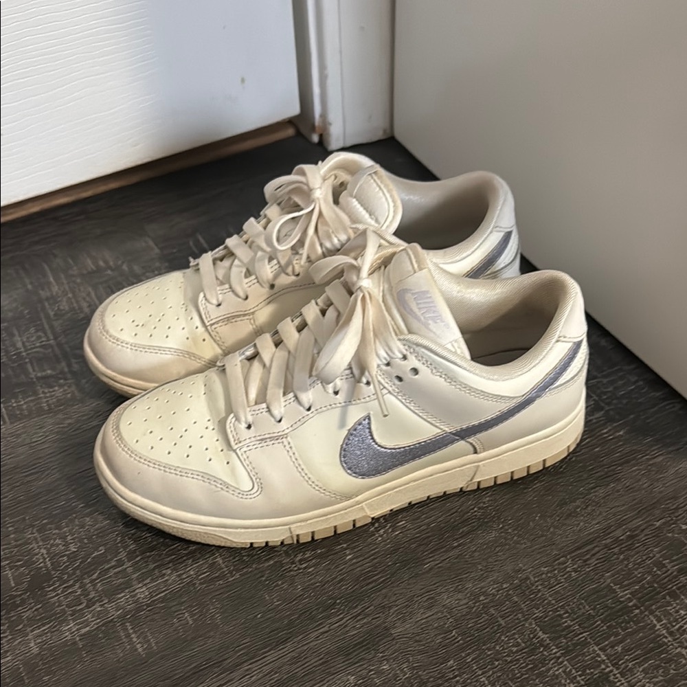 Nike Cream and Silver Sneakers